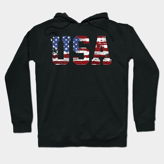 USA flag Hoodie by KAWAIITEE